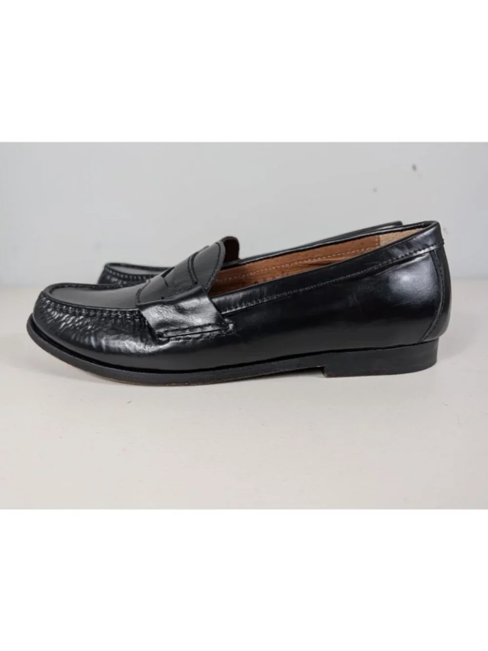 Land's End penny loafers in black leather men's size 11